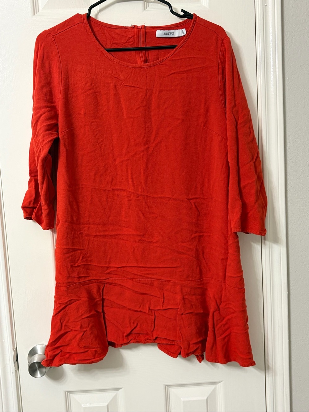 JustFab Vibrant Red Scoop Neck Tunic
